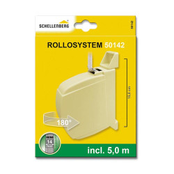 Recogedor exterior abatible giratorio 180° mini de cinta 5 m beige