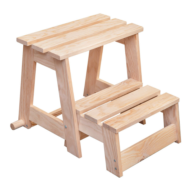 Escalera taburete de madera, 2 peldaños. astigarraga Escalera taburete de madera, 2 peldaños. astigarraga