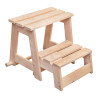 Escalera taburete de madera, 2 peldaños. astigarraga