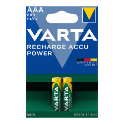 Pila varta recargable accu power aaa - lr03 800 ma (blister 2 uds) ø10,5x44,5mm