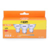 Kit 3 bombillas dicroicas led gu10 5 w 450 lm 3200 k luz calida ø5 x 5,5 cm