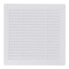 Rejilla ventilación cuadrada con tapones y mosquitera 200x200x7mm abs blanca