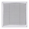 Rejilla ventilación cuadrada con tapones y mosquitera 200x200x7mm abs blanca