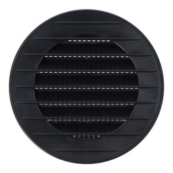 Rejilla ventilación redonda empotrable con mosquitera ø70mm abs gris antracita