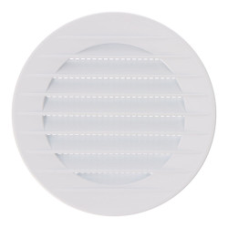 Rejilla ventilación redonda empotrable con mosquitera ø80mm abs blanca