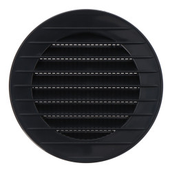 Rejilla ventilación redonda empotrable con mosquitera ø80mm abs gris antracita