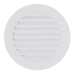 Rejilla ventilación redonda empotrable con mosquitera ø90mm abs blanca