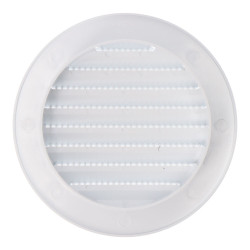 Rejilla ventilación redonda empotrable con mosquitera ø90mm abs blanca