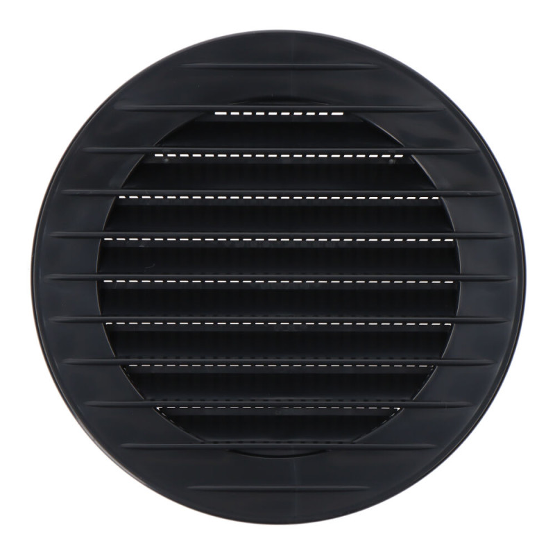 Rejilla ventilación redonda empotrable con mosquitera ø90mm abs gris antracita Rejilla ventilación redonda empotrable con mosquitera ø90mm abs gris antracita