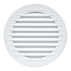 Rejilla ventilación redonda empotrable con mosquitera ø100mm abs blanca