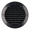 Rejilla ventilación redonda empotrable con mosquitera ø100mm abs gris antracita