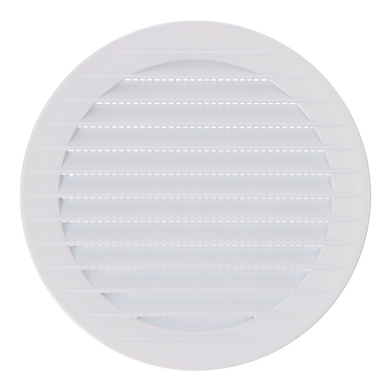 Rejilla ventilación redonda empotrable con mosquitera ø120mm abs blanca Rejilla ventilación redonda empotrable con mosquitera ø120mm abs blanca