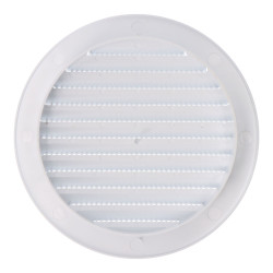 Rejilla ventilación redonda empotrable con mosquitera ø120mm abs blanca