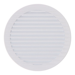 Rejilla ventilación redonda empotrable con mosquitera ø150mm abs blanca