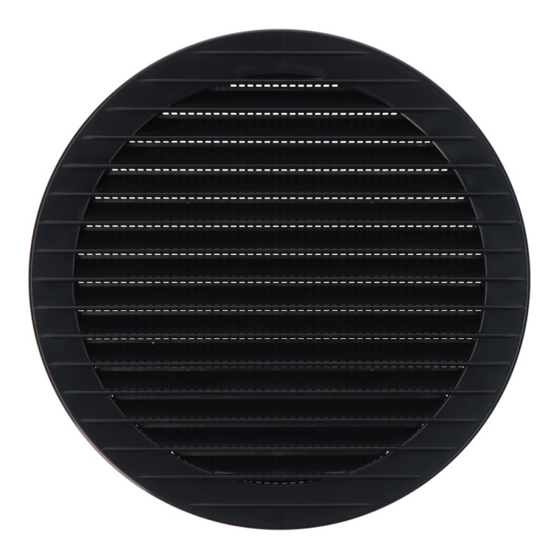 Rejilla ventilación redonda empotrable con mosquitera ø150mm abs gris antracita Rejilla ventilación redonda empotrable con mosquitera ø150mm abs gris antracita