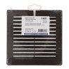 Rejilla ventilación cuadrada con tapones y mosquitera 150x150x7mm abs marrón