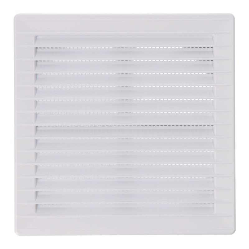 Rejilla ventilación cuadrada empotrable ajustable ø 80-150 con mosquitera 170x170x11,5mm abs blanca Rejilla ventilación cuadrada empotrable ajustable ø 80-150 con mosquitera 170x170x11,5mm abs blanca