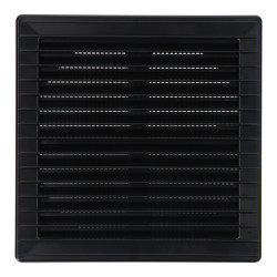 Rejilla ventilación cuadrada empotrable ajustable ø 80-150 con mosquitera 170x170x11,5mm abs gris antracita