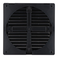 Rejilla ventilación cuadrada empotrable ajustable ø 80-150 con mosquitera 170x170x11,5mm abs gris antracita