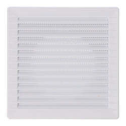 Rejilla ventilación cuadrada empotrable ø 100mm con mosquitera 170x170x10mm abs blanca