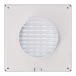 Rejilla ventilación cuadrada empotrable ø 100mm con mosquitera 170x170x10mm abs blanca