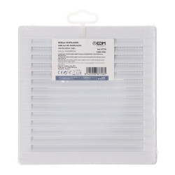 Rejilla ventilación cuadrada empotrable ø 100mm con mosquitera 170x170x10mm abs blanca