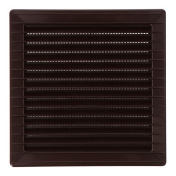 Rejilla ventilación cuadrada empotrable con mosquitera 140 x 140mm abs marrón