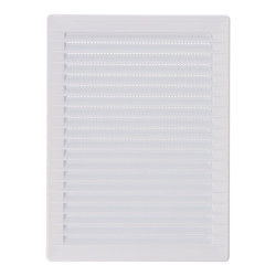 Rejilla ventilacíón rectangular empotrable con mosquitera abs 137x207mm blanco