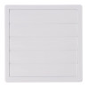 Rejilla ventilación cuadrada empotrable con lamas móviles 170x170mm enclavamiento ø100mm abs blanca