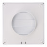 Rejilla ventilación cuadrada empotrable con lamas móviles 170x170mm enclavamiento ø100mm abs blanca