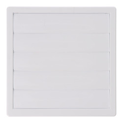 Rejilla ventilación cuadrada empotrable con lamas móviles 170x170mm enclavamiento ø120mm abs blanca