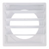 Rejilla ventilación cuadrada empotrable con lamas móviles 170x170mm enclavamiento ø120mm abs blanca