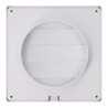 Rejilla ventilación cuadrada empotrable con lamas móviles 170x170mm enclavamiento ø120mm abs blanca