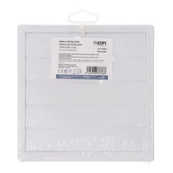 Rejilla ventilación cuadrada empotrable con lamas móviles 170x170mm enclavamiento ø120mm abs blanca