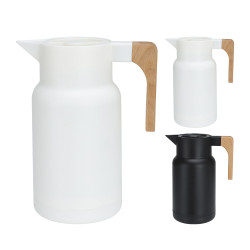 Jarra termica 1 l, asa madera, 2 colores
