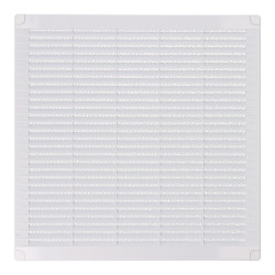 Rejilla ventilación cuadrada con tapones y mosquitera 300x300x7mm abs blanca