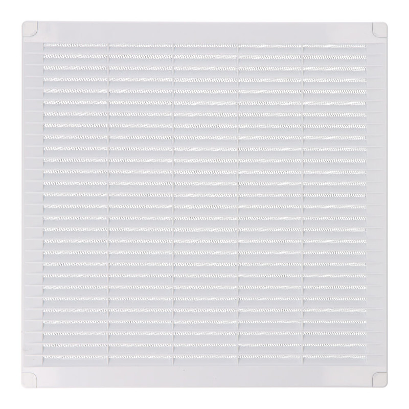 Rejilla ventilación cuadrada con tapones y mosquitera 300x300x7mm abs blanca Rejilla ventilación cuadrada con tapones y mosquitera 300x300x7mm abs blanca
