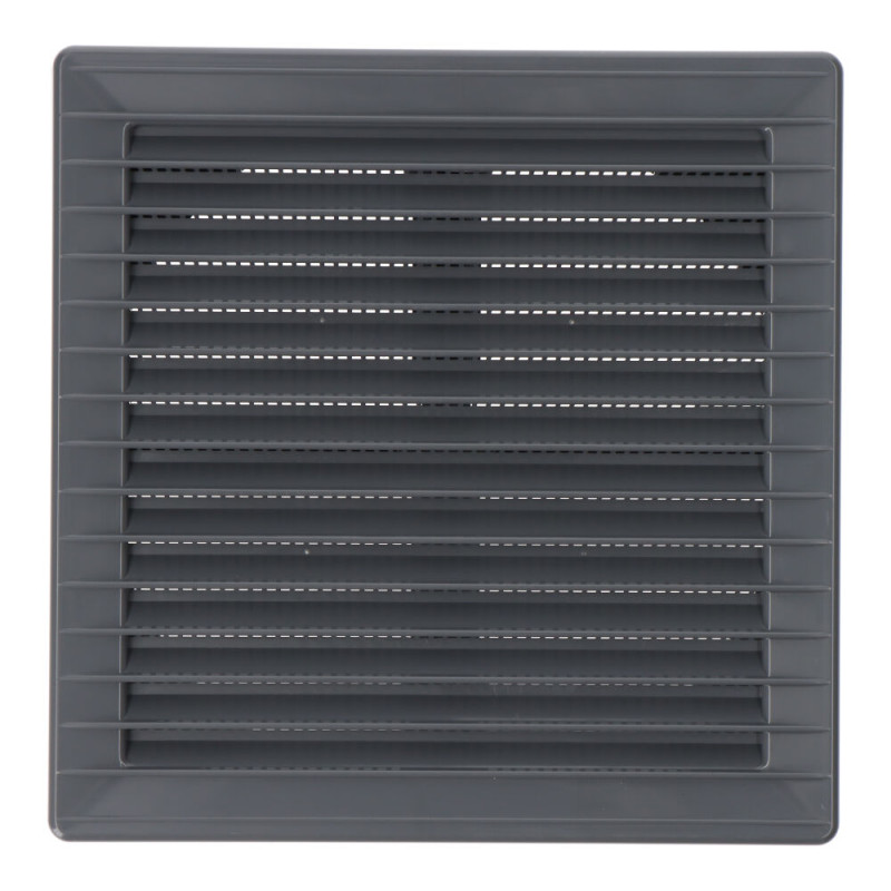 Rejilla ventilación cuadrada empotrable ajustable ø 80-150 con mosquitera 170x170x11,5mm abs gris Rejilla ventilación cuadrada empotrable ajustable ø 80-150 con mosquitera 170x170x11,5mm abs gris