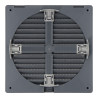 Rejilla ventilación cuadrada empotrable ajustable ø 80-150 con mosquitera 170x170x11,5mm abs gris