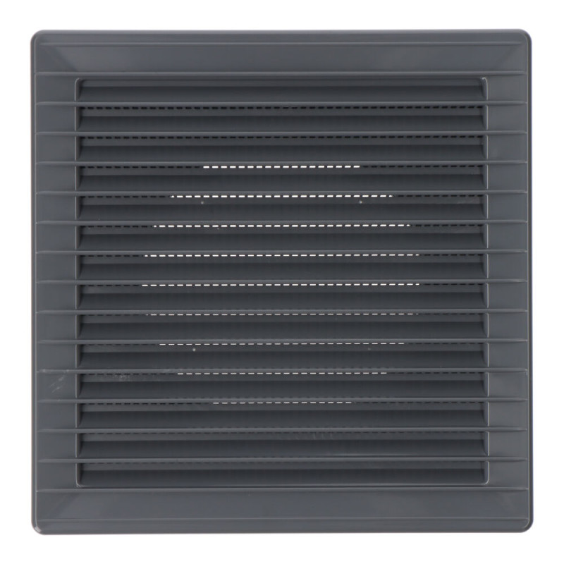 Rejilla ventilación cuadrada empotrable ø 100mm con mosquitera 170x170x11,5mm abs gris Rejilla ventilación cuadrada empotrable ø 100mm con mosquitera 170x170x11,5mm abs gris