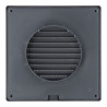 Rejilla ventilación cuadrada empotrable ø 100mm con mosquitera 170x170x11,5mm abs gris