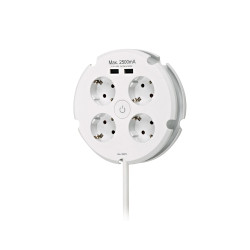 Base múltiple combi 4 tomas + 2 usb