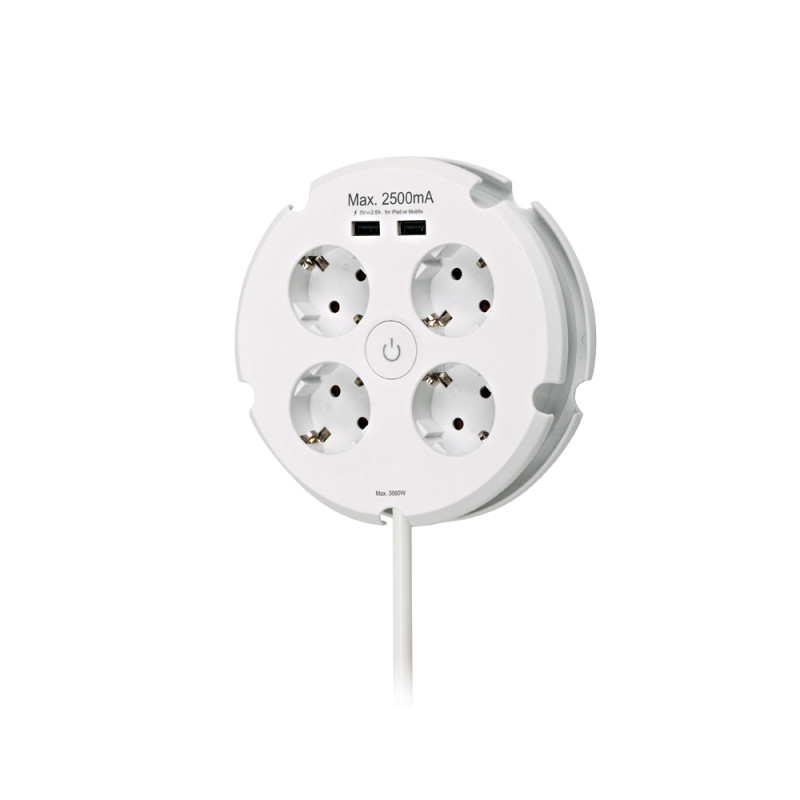Base múltiple combi 4 tomas + 2 usb Base múltiple combi 4 tomas + 2 usb