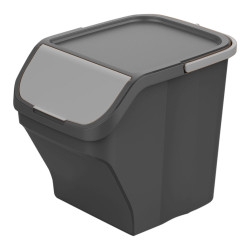 Cubo 25l stack´n sort, 30 x 40 x 34 cm gris con tapa color gris