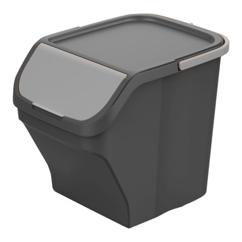 Cubo 25l stack´n sort, 30 x 40 x 34 cm gris con tapa color gris Cubo 25l stack´n sort, 30 x 40 x 34 cm gris con tapa color gris