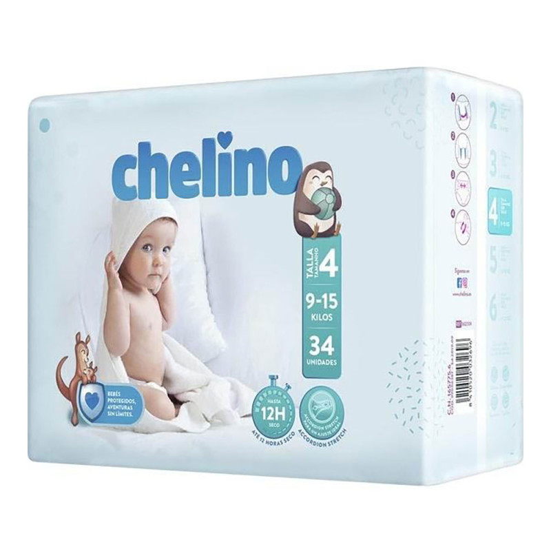 Pañal chelino t4 9-15 kg 34 uds Pañal chelino t4 9-15 kg 34 uds