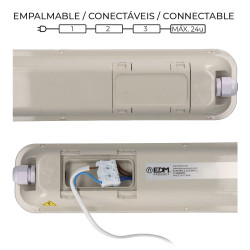 Regleta estanca led ip65 18 w 1990 lm 6500 k luz fria 5,9 x 59 x 6,6 cm