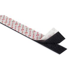 Cinta de gancho y bucle adhesiva, negra, 20 mm x 5 m