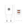Cargador doble 2,4 a + cable nylon micro usb blanco