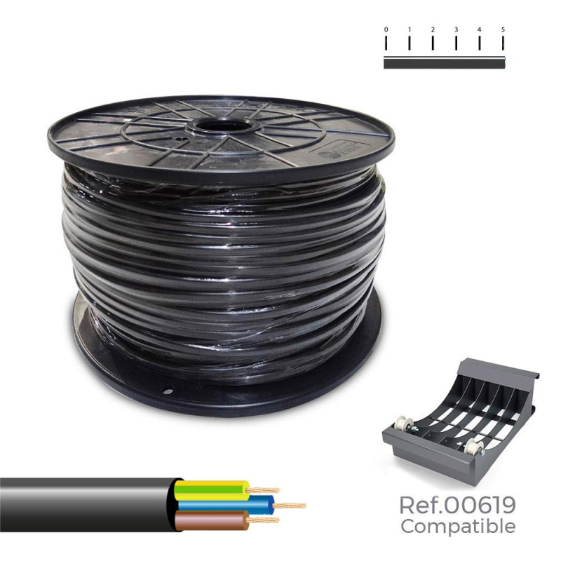 Manguera tubular vv-k06/1kv 3 g 1,50 mm² negra, 100 m. (bobina grande) Manguera tubular vv-k06/1kv 3 g 1,50 mm² negra, 100 m. (bobina grande)